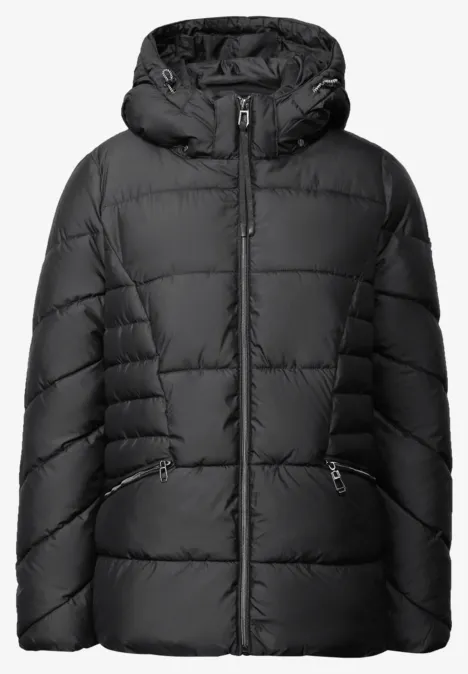 Kurze Steppjacke Black