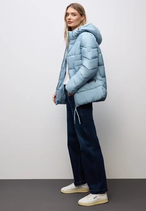 Kurze Steppjacke sterling blue