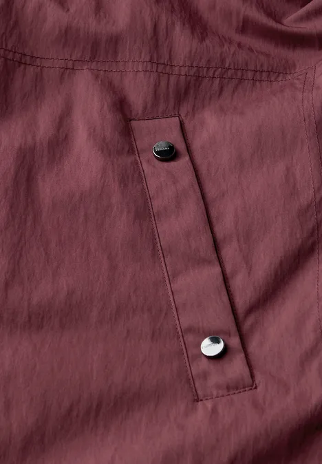 Langer Blouson mit Kapuze Light Mahagony Red