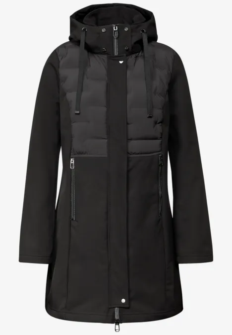 Softshell jas met details Black