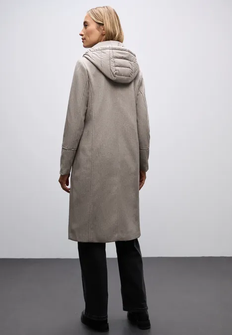 Manteau à revers avec incrustation Sandy Mocca Mel.