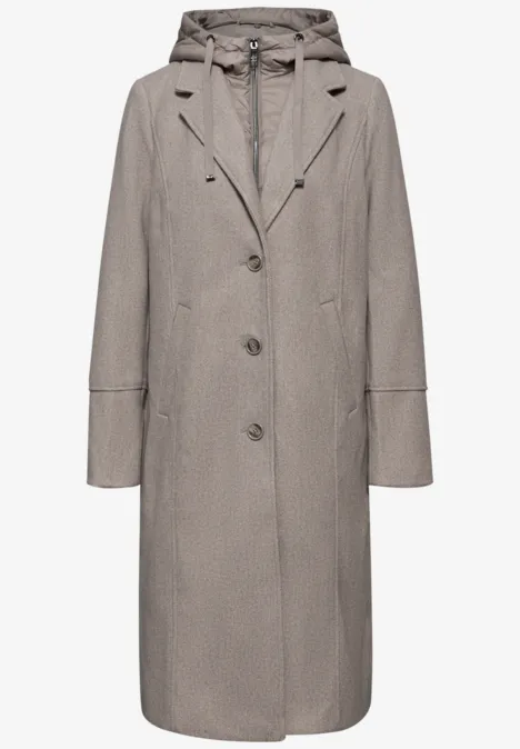 Manteau à revers avec incrustation Sandy Mocca Mel.