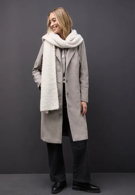 Manteau à revers avec incrustation Sandy Mocca Mel.