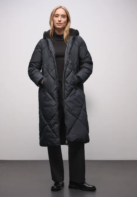 Lange Steppjacke Obsidian Blue