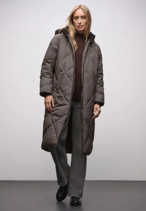 Veste longue matelassée nomad brown