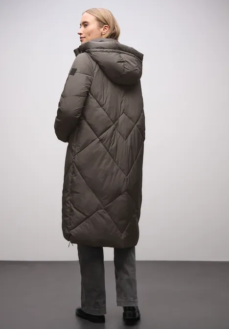 Veste longue matelassée nomad brown