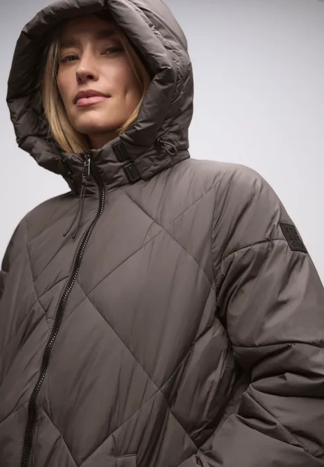 Veste longue matelassée nomad brown