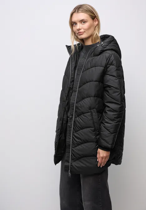 Veste matelassée midi Black