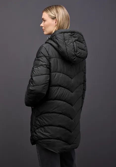 Veste matelassée midi Black
