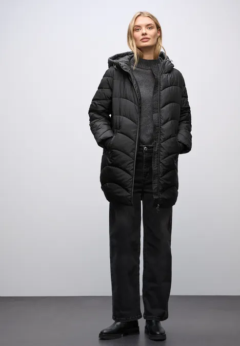 Veste matelassée midi Black