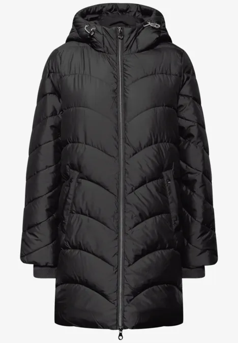 Veste matelassée midi Black