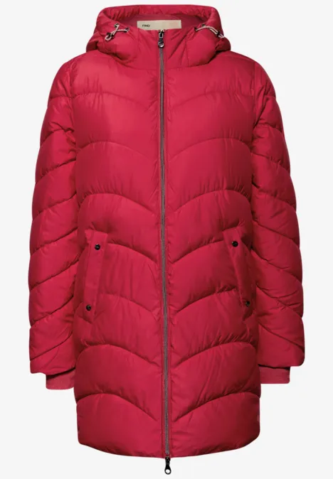 Veste matelassée midi carpet red