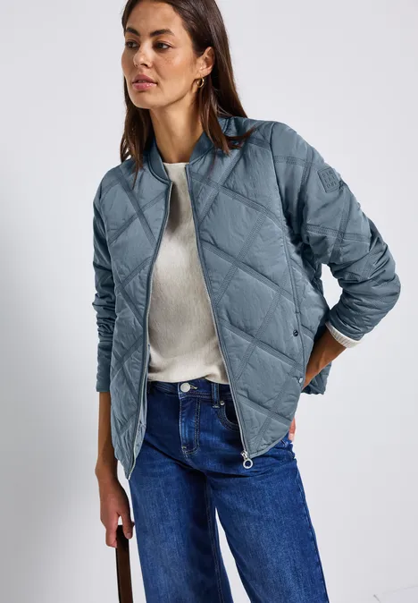 Blouson met doorgestikt patroon Slate Blue