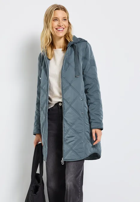 Gewatteerde jas met capuchon Slate Blue