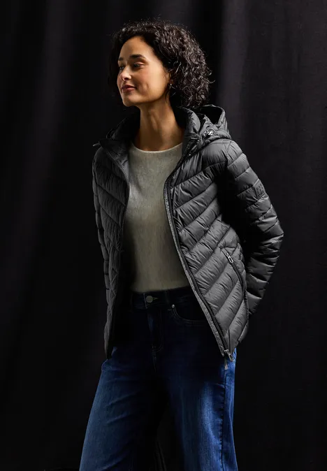 Jacke mit abnehmbarer Kapuze Black