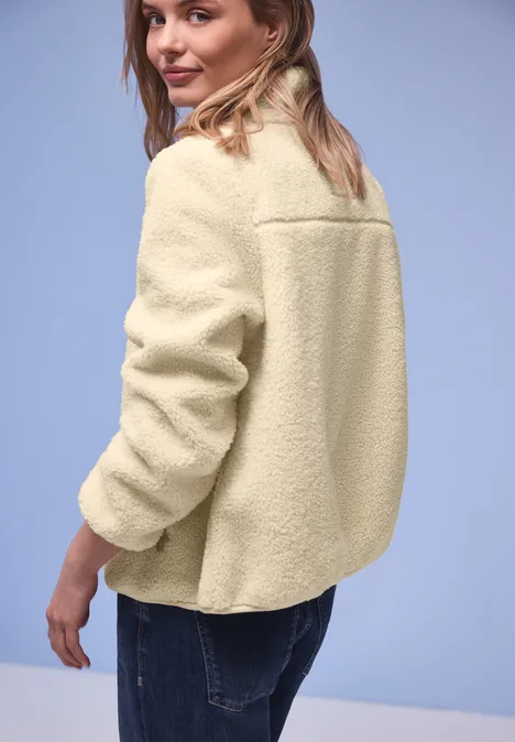 Kuschelige Teddy-Jacke eggshell ecru