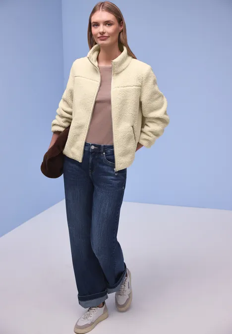 Kuschelige Teddy-Jacke eggshell ecru