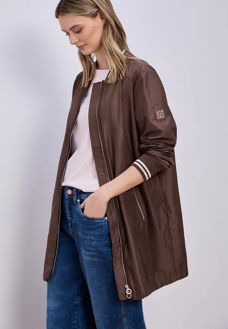 Langer Blouson mahogany brown