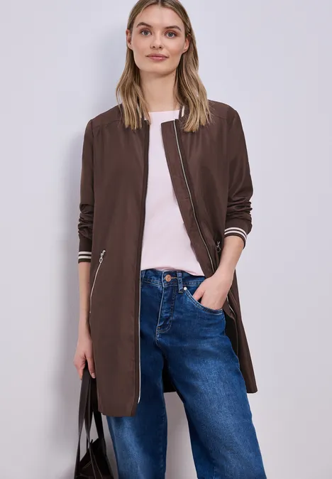 Langer Blouson mahogany brown