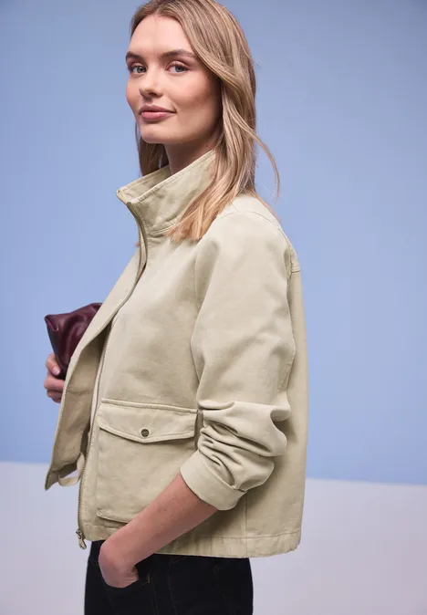 Washed-Look Jacke powder beige