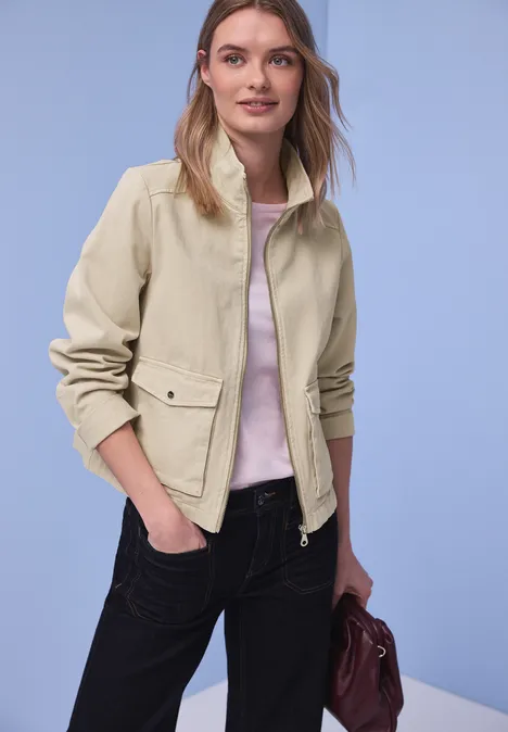 Washed-Look Jacke powder beige