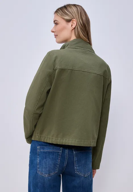 Washed-Look Jacke Dark Vetiver Green
