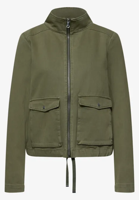 Washed-Look Jacke Dark Vetiver Green
