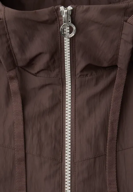 Jacke mit Kapuze und Zipper mahogany brown