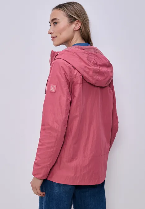 Jacke mit Kapuze und Zipper desert berry