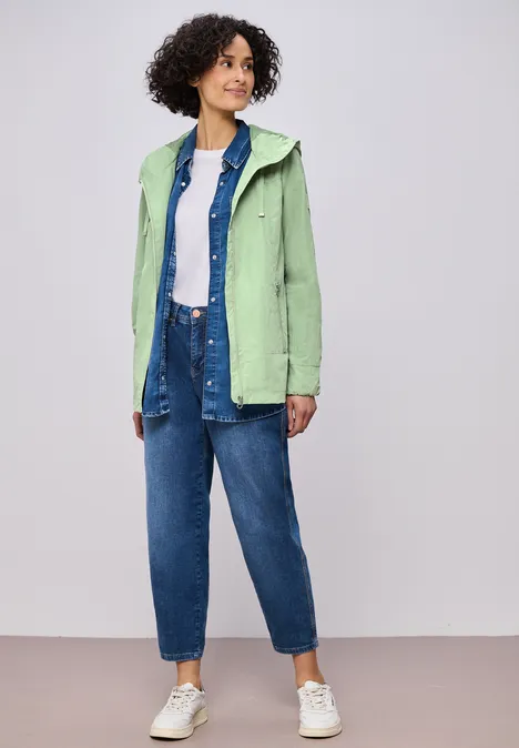 Jacke mit Kapuze und Zipper Bright Pistachio