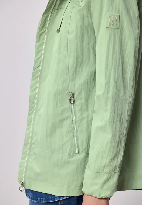 Jacke mit Kapuze und Zipper Bright Pistachio