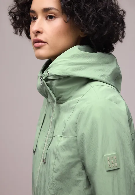 Jacke mit Kapuze und Zipper Bright Pistachio