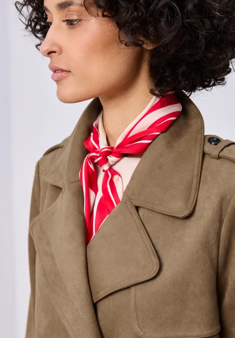 Trenchcoat aus Velours Cinnamon Brown Trenchcoat aus Velours Cinnamon Brown