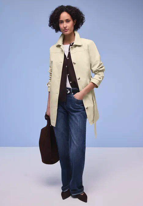 Trench-coat powder beige