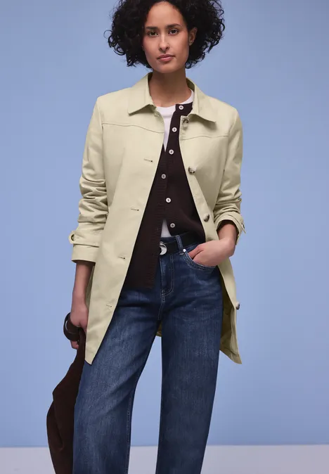 Trench-coat powder beige