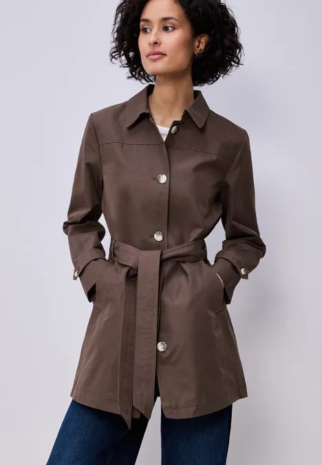 Trench-coat mahogany brown