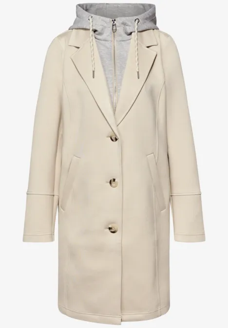 Mantel mit Inlay powder beige