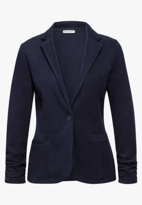 Basic Blazer mit Raffungen deep blue