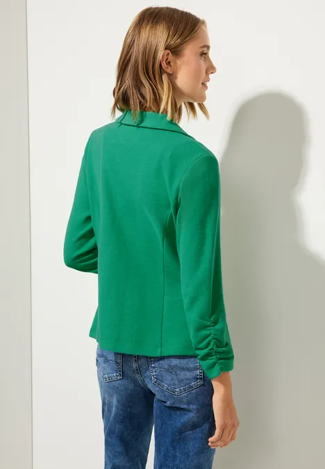 Basic Blazer mit Raffungen dark cameo green