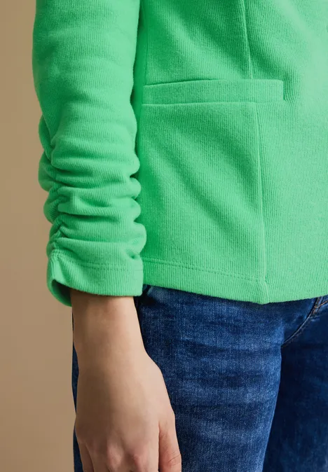 Basic Blazer mit Raffungen soft grass green