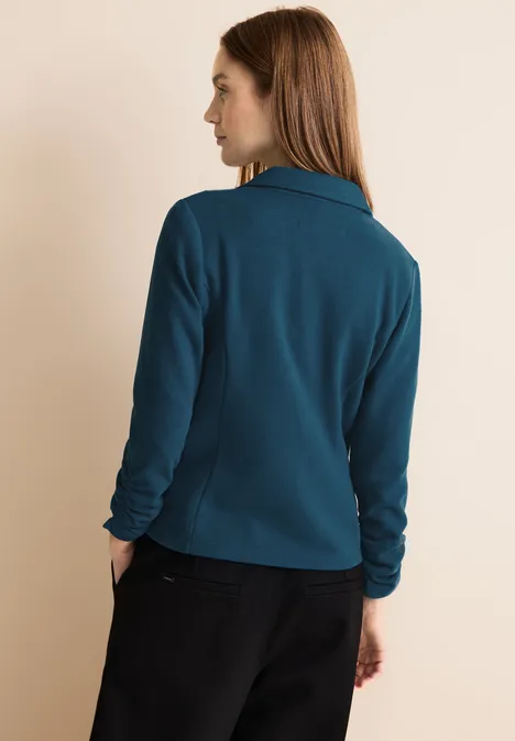 Basic Blazer mit Raffungen bright turquoise