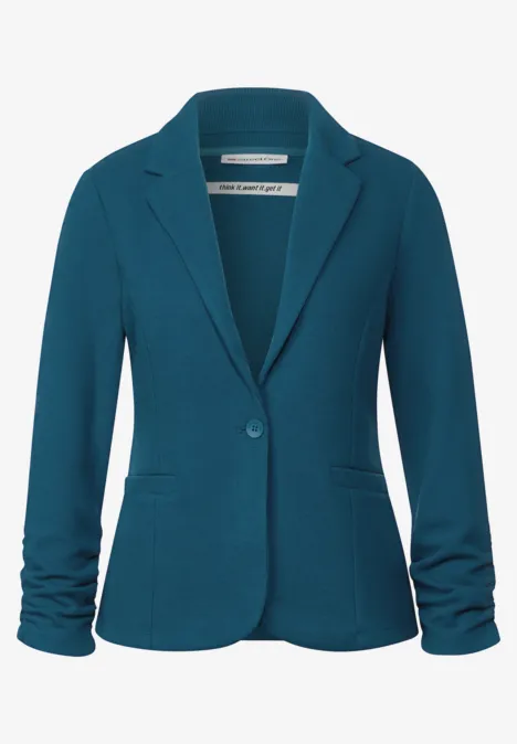 Basic Blazer mit Raffungen bright turquoise