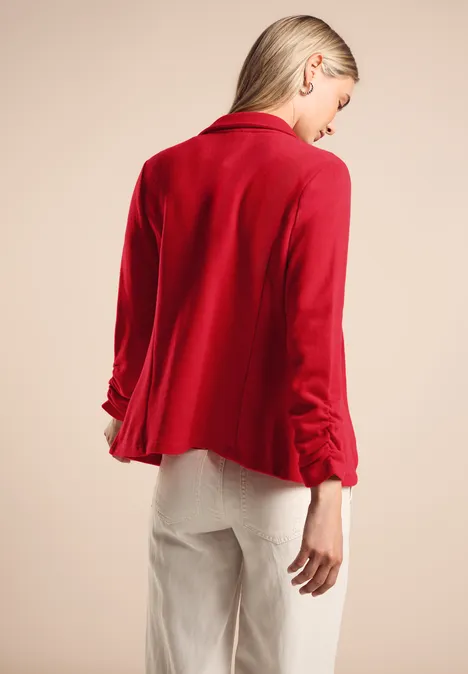 Basic Blazer mit Raffungen mandarin red