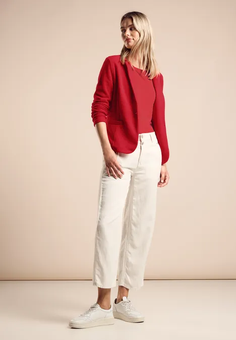 Basic Blazer mit Raffungen mandarin red