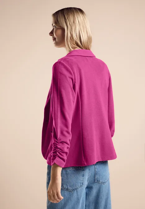 Basic Blazer mit Raffungen royal fuchsia