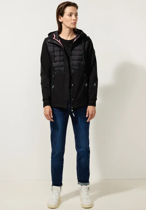 Jacke im Materialmix Black