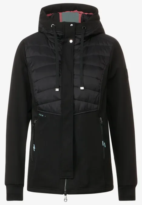 Jacke im Materialmix Black