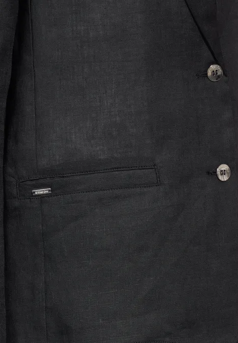 Long Leinenblazer Black