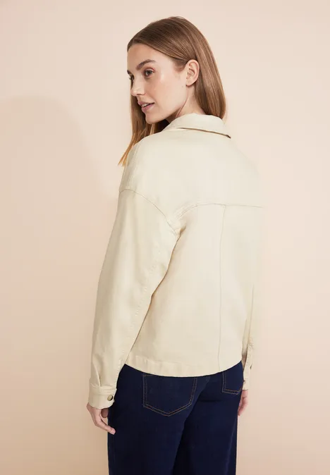 Beige Jeansjacke ecru washed