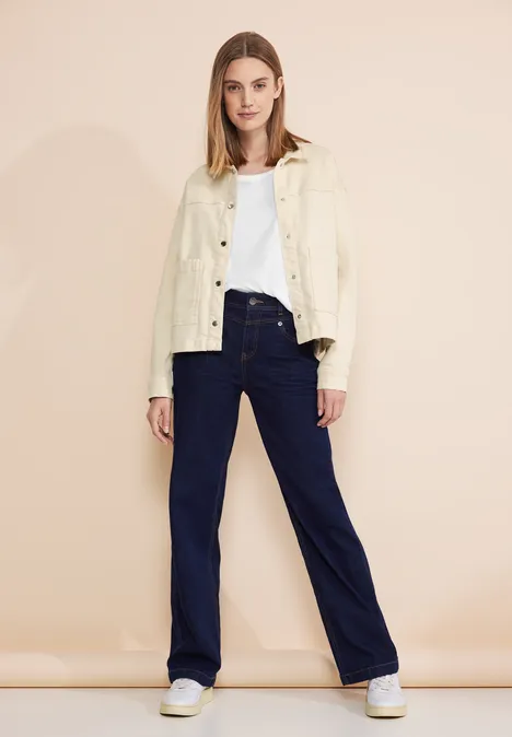 Beige Jeansjacke ecru washed